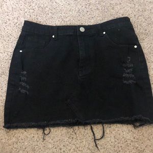 Black jean skirt
